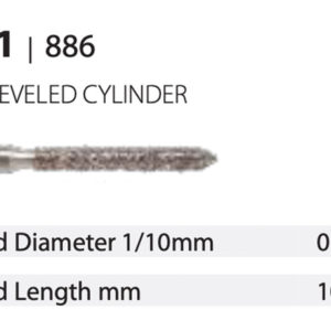 Diamond Bur - Bevelled Cylinder - Fine (Red) 014. (Pack of 10)