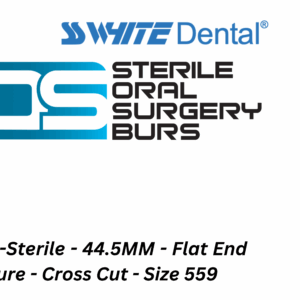 SSW - Tungsten Carbide - HP - Surgical Long - Non Sterile - Straight Flat End Fissure Cross Cut - 559 - (Pack of 5) (310068)
