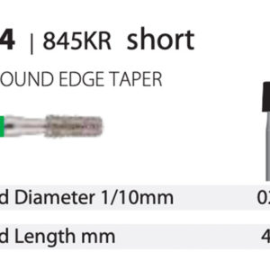 Diamond Bur - Round Edge Taper Short - Coarse (Green) 026 (Pack of 10)