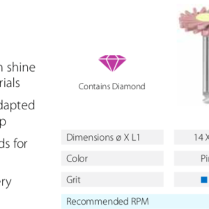 Daisy DCP - Diamond - High Shine - Composite Contour - Polishing (1 x Med Pink & 1 x Fine Green)
