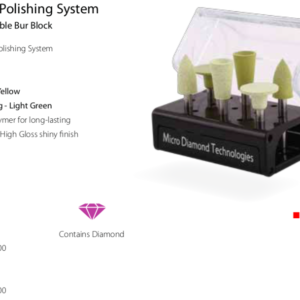 Diamond - Composite Polishing kit (3 x Light yellow Finishing / 3 x Light Green Hi Gloss)