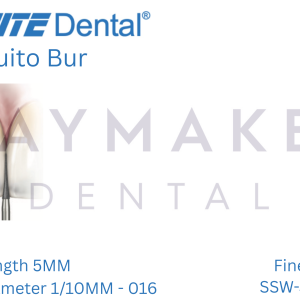 SS WHITE - Diamond Bur - Interdental - Fine (Red) 016 (Pack of 10) (FG392F016)
