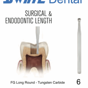 SS WHITE - Surgical - Tungsten Carbide - Friction Grip - Long - Round - 006 (Pack of 10) (350003)