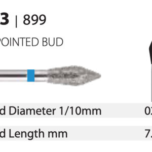 Diamond Bur - Pointed Bud - Medium (Blue) 027. (Pack of 10)