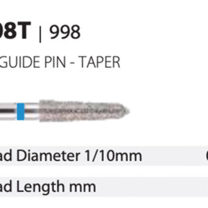 Diamond Bur - Guide Pin Taper - Medium (Blue) 021 (Pack of 10)
