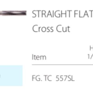 Surgical - Tungsten Carbide - Straight Flat End Fissure -  Cross Cut (Pack of 5)