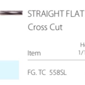Tungsten Carbide Friction Grip - Straight Flat End Fissure Cross Cut - (Pack of 5)