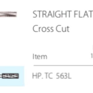 Tungsten Carbide Friction Grip - Surgical Long - Straight Flat End Fissure Cross Cut - 563L (Pack of 5)