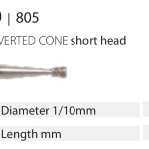 Diamond Bur - Inverted Cone Short Head - Fine (Red) 012  (Pack of 10)
