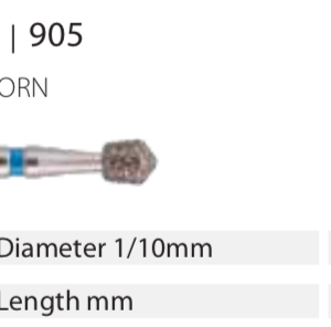 Diamond Bur - Acorn - Short - Medium (Blue) 031 (Pg16). (Pack of 10)