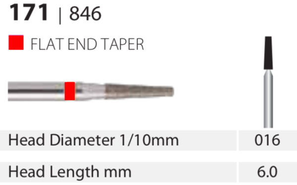 Diamond Bur – Flat End Taper – Fine (Red) 016 (Pack of 10) – Waymaker ...