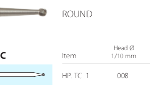 Surgical - Tungsten Carbide - Long Round - HP - 1 (Pack of 5)