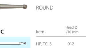 Surgical - Tungsten Carbide - Long Round - HP - 3 (Pack of 5)