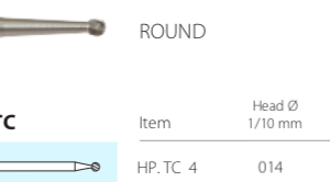 Surgical - Tungsten Carbide - Long Round - HP - 4 (Pack of 5)