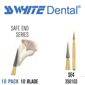 SS White - Tungsten Carbide - Esthetic Finisher - Pointed Taper - 10 Blades (Straight) 010 - (Pack of 10) (350103)
