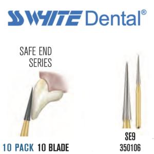 SS White - Tungsten Carbide - Esthetic Finisher - Pointed Taper - 10 Blades (Straight) 014 - (Pack of 10) (350106)