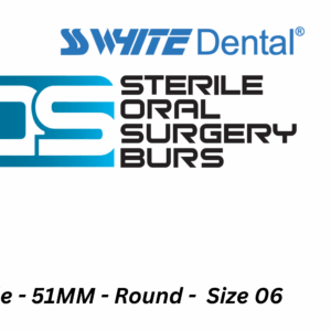 SS-White - Sterile - Surgical - 51MM -Tungsten Carbide - Round - Size 06 - Pack Of 5 (310249)