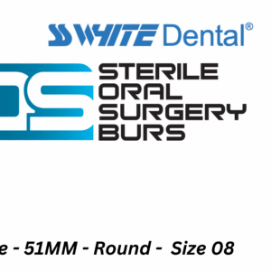 SS-White - Sterile - Surgical - 51MM -Tungsten Carbide - Round - Size 08 - Pack Of 5 (310250)