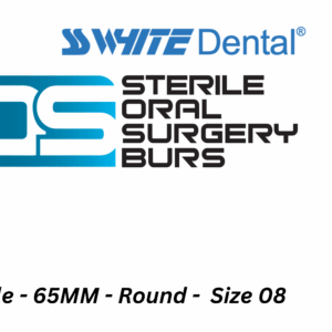 SS-White - Sterile - Surgical - 65MM -Tungsten Carbide - Round - Size 08 - Pack Of 5 (310261)
