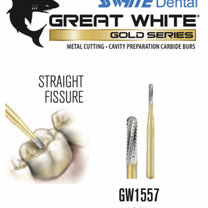 SS White - Crown Cutter - Great White Gold - Tungsten Carbide - Straight Fissure - Pack Of 5 (18221-5)