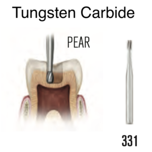 SS White Friction Grip - Tungsten Carbide - Pear - 331 (Pack of 5) (310125)