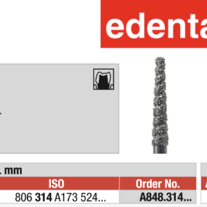 Edenta - FG - High Speed - Rapid Grinder - Diamond Bur - Sectioning / Gros Reduction - Pack Of 5 (A48.314.018)