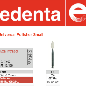 Edenta - Exa Intrapol - Slow Speed - Universal Polisher - Small Bullet - 030 (Pack Of 12)