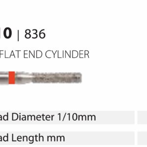 Diamond Bur - Flat End Cylinder - Fine (Red) 014 (Pack of 10)