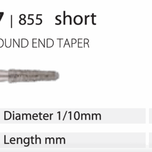 Diamond Bur - Round End Taper - Short Shank - Fine (Red) - 018 (Pack of 10)
