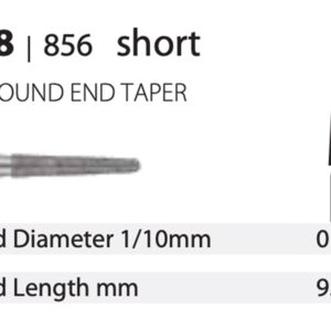 Diamond Bur - Round End Taper Short - Extra Coarse (Black) 019 (Pack of 10)