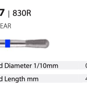 Diamond Bur - Pear - Medium (Blue) 016 (Pack of 10)