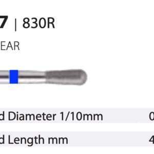 Diamond Bur - Pear - Medium (Blue) 018 (Pack of 10)