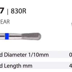 Diamond Bur - Pear - Medium (Blue) 021 (Pack of 10)