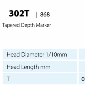 Diamond Bur - Tapered - Depth Marker 0.5/0.7/0.9 - Medium (Blue) 030 (Pack of 5)