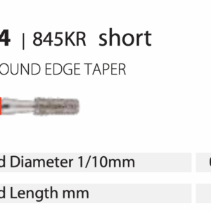 Diamond Bur - Round Edge Taper Short - Fine (Red) 019 (Pack of 10)