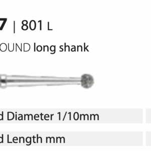 Diamond Bur - Round Long Shank - Medium (Blue) - 023 (Pack of 10)