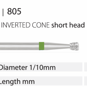 Diamond Bur - RA - Slow Speed - Inverted Cone Short Head - Coarse (Green) 012 (Pack of 5)