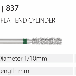 Diamond Bur - RA - Slow Speed - Flat End Cylinder - Coarse (Green) 012 (Pack of 5)