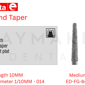 Edenta - Diamond Bur - Flat End Taper - Medium (Blue) 014 (Pack of 5)
