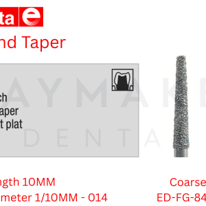 Edenta - Diamond Bur - Flat End Taper - Coarse (Green) - 014 (Pack of 5)